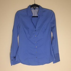 Express Essential Stretch Blue Button Down